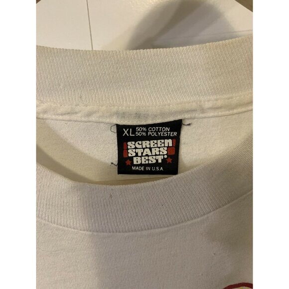 Vintage 1990s JAM Jesus And Me Puffy Print Single Stitch Screen Stars T Shirt XL - Picture 2 of 8